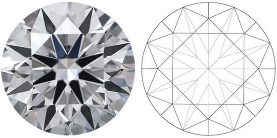 Berlian sintetis bersertifikat Berlian Berpotongan Bulat Berlian 1-5CT Cvd berlian putih