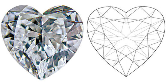 ZKZ Diamonds Fancy CVD Lab Grown Diamonds Bentuk Hati 1,3-2ct