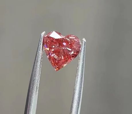 1.15ct Sintetis CVD Pink Heart Diamond Brilliant Cut Artificial Lab Grown