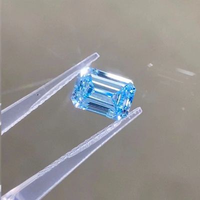 ZKZ Berlian 10 Mohs Biru Emerald Potong Lab Tumbuh CVD Berlian 1-1.6ct