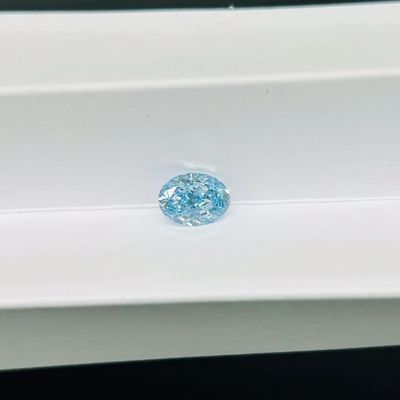 ZKZ Berlian 1 karat Ukuran Oval Bebas Lab Tumbuh Biru Berlian VVS2