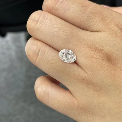 Perhiasan Dekorasi 1-1.99 Karat Oval Berlian Sintetis Longgar VVS-VS