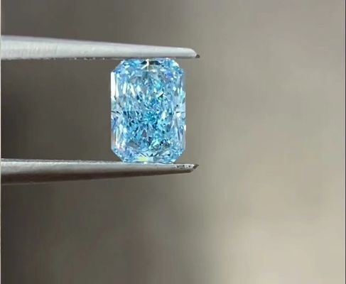 Sky Blue Fancy Intense Blue Lab 2ct CVD Diamond Radiant Cut Harga Grosir