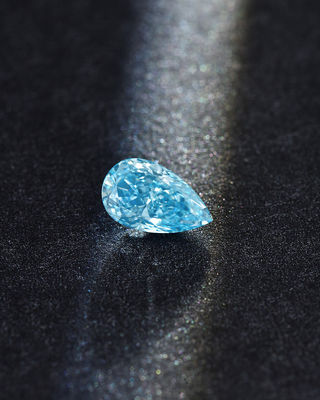Lab Karbon 1,5 Karat Membuat Berlian Potong Pear Biru Longgar Untuk Cincin