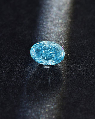 VVS1-VS2 Blue Oval Loose Diamond Budidaya Berlian 10 Mohs