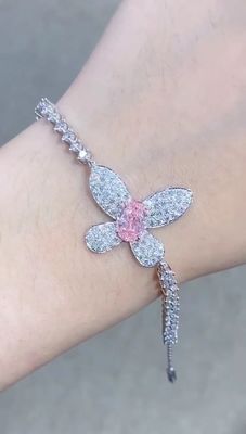 Gelang berlian sintetis longgar Produk kupu-kupu Perhiasan Produksi Kalung Earring