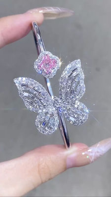 VS1 Lab Tumbuh Berlian Gelang Empat Daun Clover Lily Potong LV Potong Kupu-kupu Bentuk