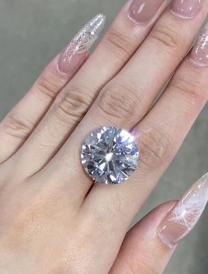 Ukuran Besar 7ct Lab Created White Diamonds G Color Round Brilliant Cut Untuk Kalung