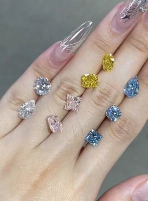 Berlian sintetis bersertifikat bulat berlian longgar berlian lab tumbuh berlian perhiasan cincin CVD