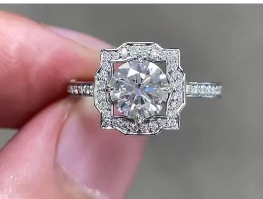 Laboratorium Dibuat Berlian Perhiasan Laboratorium Tumbuh Berlian Perhiasan Bulat Berlian Cincin Stud Earrings