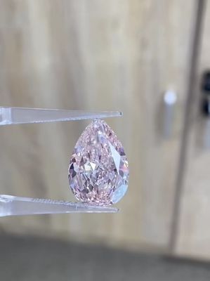 4CT Pear Cut Lab Tumbuh Berlian Pink untuk Perhiasan Perhiasan Kalung Cincin Pendant