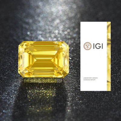Berlian Kuning yang Dibuat di Laboratorium Sertifikasi IGI 3.45ct