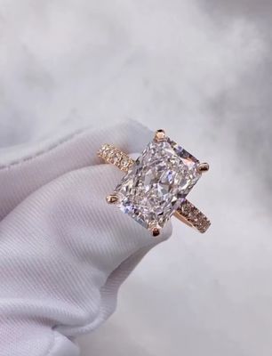 Radiant Diamond Ring Putih Diamond Ring Perkawinan Cincin Pernikahan Laboratorium Diamanten Tumbuh Cincin