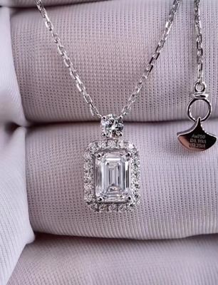 Emerald Lab Ciptakan Diamond Pendant Kalung Lab Diamond Perhiasan Set Pendant
