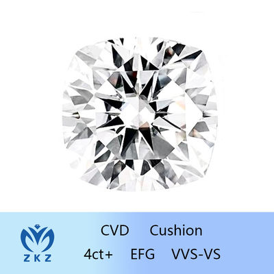 Ukuran Besar 4CT+ Bentuk Bantal CVD Lab Tumbuh Berlian Sumber Utama Pabrik