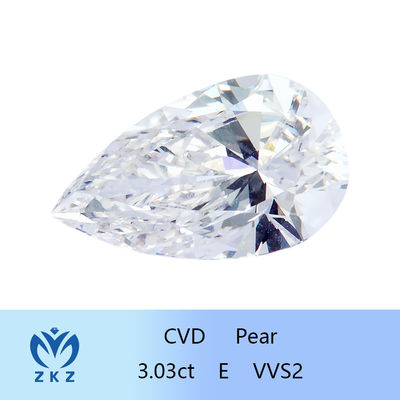 Pear Cut Sebagai Tumbuh CVD Lab Tumbuh Berlian 3ct Dengan IGI Sertifikasi Pabrik Penjualan
