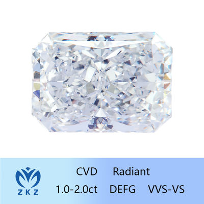 Berlian Tak Berwarna 10 Mohs Radiant Cut Lab Tumbuh Hias VS-VVS Clarity