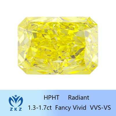 Radiant Shape HPHT Lab Grown Yellow Diamond 1.3ct-1.7ct Sertifikat IGI