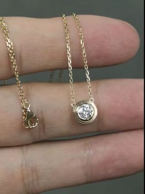 Bentuk Bulat Lab Tumbuh Perhiasan Liontin Berlian Untuk Hadiah Lucky Eye Kalung Liontin Perhiasan