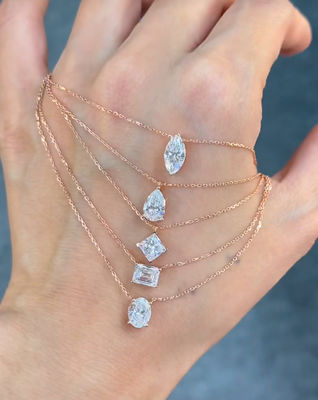 Fancy Shape Lab Berukuran Tinggi Kalung Berlian Liontin Berlian Fashion Perhiasan Berlian